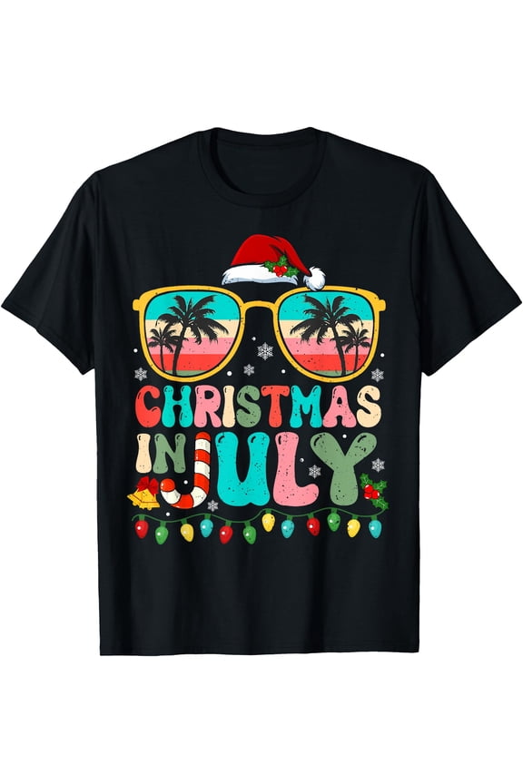 Santa Claus Sunglasses Summer Hawaii Beach Christmas In July T-Shirt, Birthday Gift