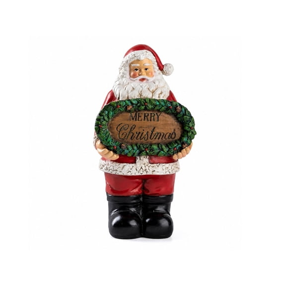 Santa Claus Tabletop Figurine, Resin Freestanding Holiday Statue for Mantel, Countertop, Shelf, and Christmas Party Display Seasonal Home