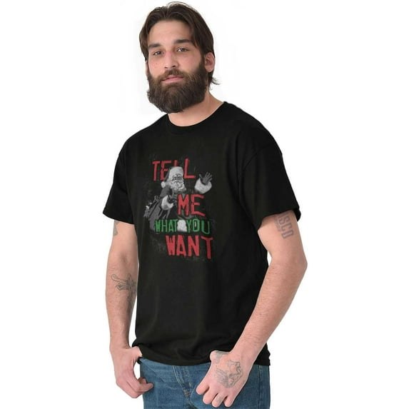 Santa Claus Tell Me What You Want Men's Graphic T Shirt Tees Brisco Brands S