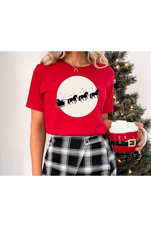 Santa Claus Themed Tshirt, Cute season Unicorn Shirt, Unicorn Themed Shirt, Unicorn Lover Tshirt, Winter Shirt for s, F4744 All Size S-5Xl