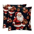 thumbnail image 1 of Santa Claus Throw Pillow - Velvet Pillow Inserts Covers with Unique Patterns - Set of 2 - Available in 16x16, 18x18, 20x20 Inches for Various Occasions, 1 of 6