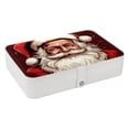 thumbnail image 1 of Santa Claus Travel Jewelry Box Display Case with Removable Compartment - Portable PU Leather Organizer, 1 of 6