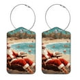 thumbnail image 1 of Santa Claus Vacation Square PU Leather 2 Pack Travel Tag - Bag Tag - Suitcase Tag with Privacy Cover and Stainless Steel Ring - Suitable for Travel, Backpack, and Handbag, 1 of 7