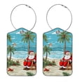 thumbnail image 1 of Santa Claus Vacation Square PU Leather Luggage Tags, 2 Pack, with Privacy Cover and Stainless Steel Ring - Suitable for Travel, Backpack, Handbag - Bag Tags, Handbag Tags, 1 of 7