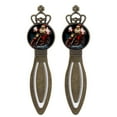 thumbnail image 1 of Santa Claus Vintage Copper Crown-Shaped Bookmarks - Set of 2 Stainless Steel Reading Accessories for Book Lovers, 1 of 5