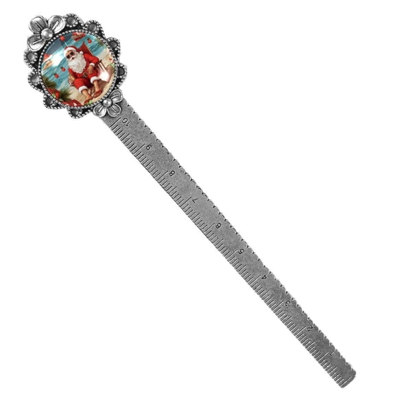 Santa Claus Vintage Silver Lace-Edged Bookmark: a Gift for Readers and Book Lovers