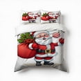 thumbnail image 1 of Santa Claus With Gifts Bedding Set 3 Pcs Soft Microfiber Quilt Cover For Bedroom Decor, Comforter Cover With 2 Pillowcase, 1 of 5