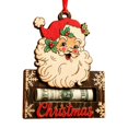 thumbnail image 1 of Santa Claus Wooden Cash Gift Holder with Snowflake Design, Christmas Tree Hanging Ornament for Holiday Gift Giving, Christmas Decoration, 1 of 4