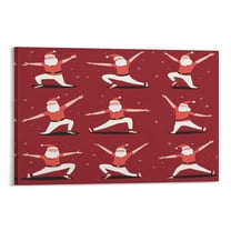 Santa Claus Doing Yoga Poses Canvas Wall Decor for Bedroom Winter Holiday Decor Artwork Print Painting Artwork for Bedroom Living Room Kitchen Office Canvas Print 08x12inch Framed