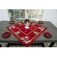 thumbnail image 1 of Santa Claus and Christmas Trees on Red Round Table Topper (34" Round/ 33" Square), 1 of 5