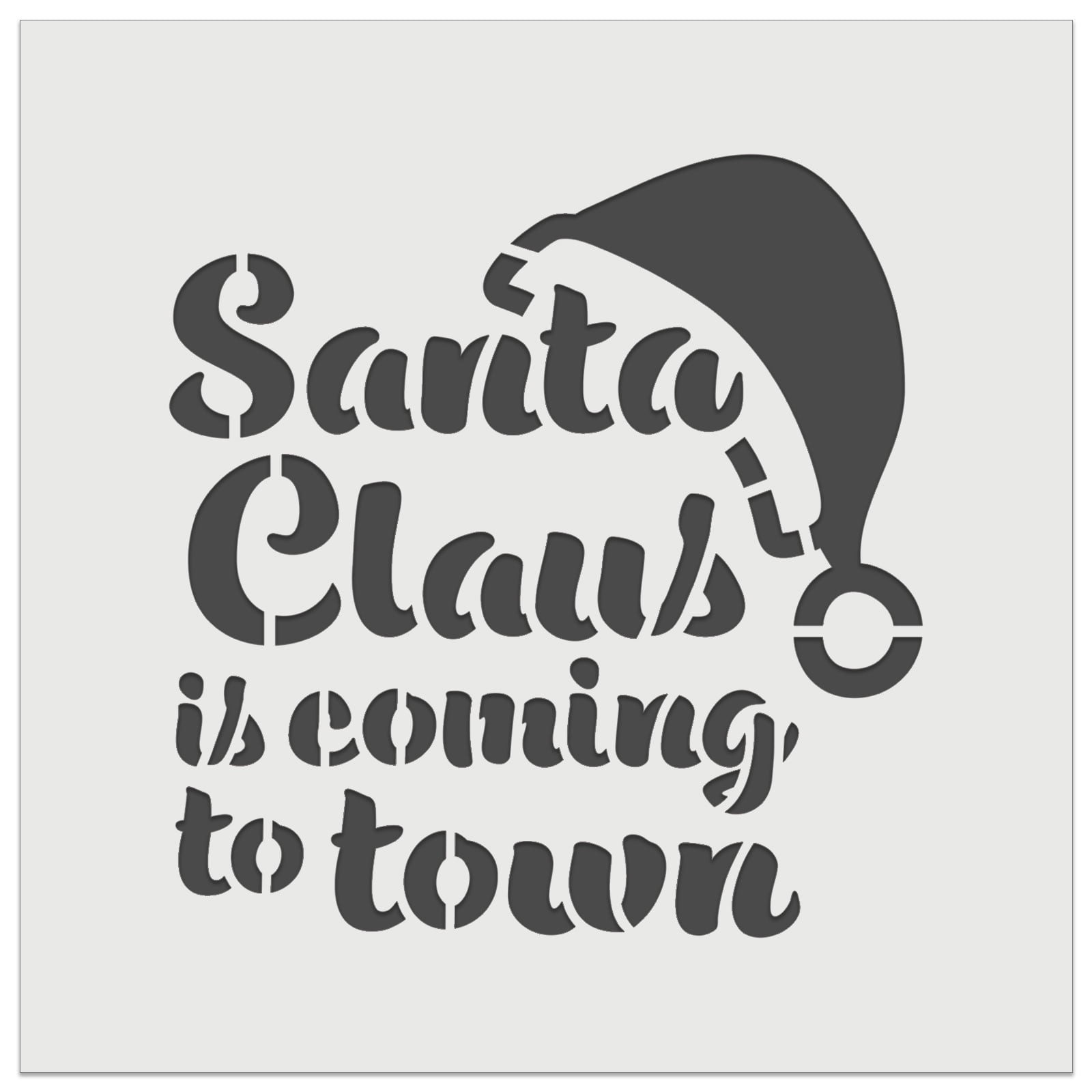 Santa Claus is Coming to Town Christmas DIY Cookie Wall Craft Stencil ...