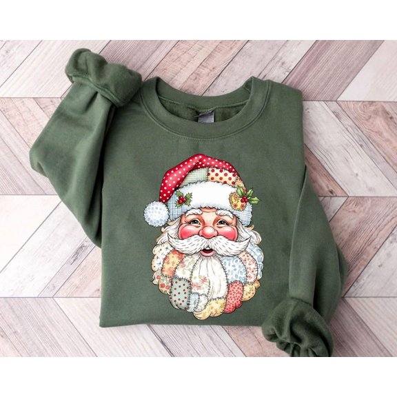 Santa Claus season Sweatshirt Patchwork Graphic Sweatshirt All Size S-5Xl