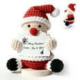 thumbnail image 1 of Santa Claus with Positive Message Cards – Mini Knitted Yarn Dolls for Cheer Up Gifts, Party Favors, Desk Decor, and Holiday Encouragement, 1 of 9