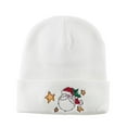 thumbnail image 1 of Santa Claus with Stars Embroidered Beanie - White OSFM, 1 of 5