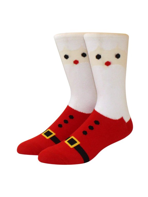 Santa Clause Face Socks (Adult Large - Men's Shoe Sizes 8-12)