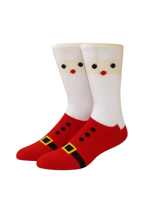 Santa Clause Face Socks (Adult Large - Men's Shoe Sizes 8-12)