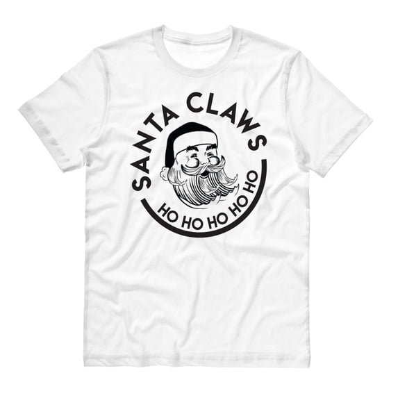 Santa Claws Christmas Shirt Small White