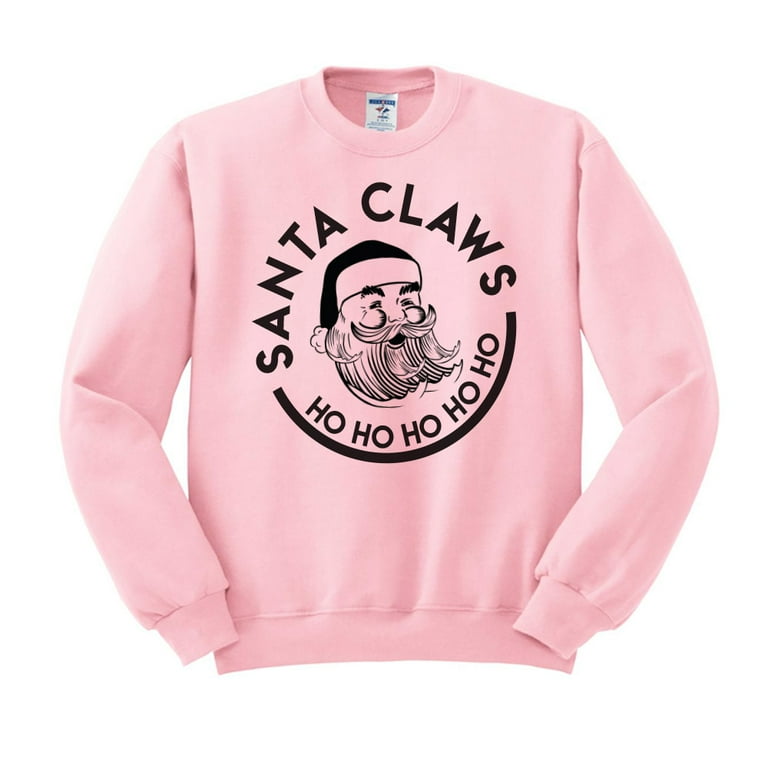 Santa Claws Christmas Sweatshirt X Large Pink Walmart