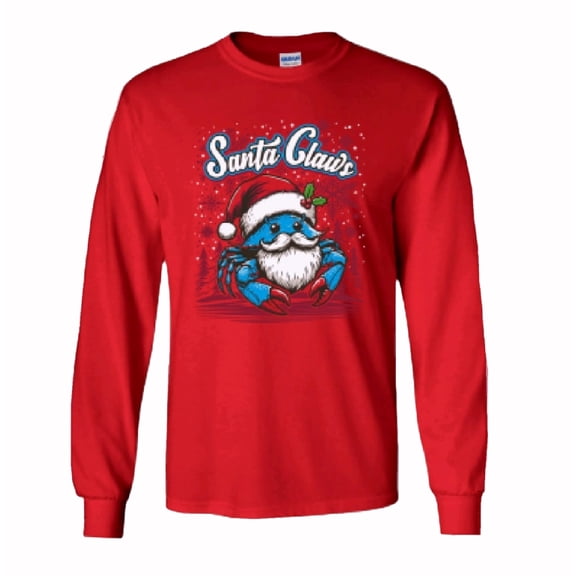 Santa Claws Crab Christmas Long Sleeve T-Shirt Sweatshirt