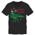 thumbnail image 1 of Santa Claws Men's Dinosaur T. rex Black T Shirt Holidays Christmas-5XL, 1 of 2