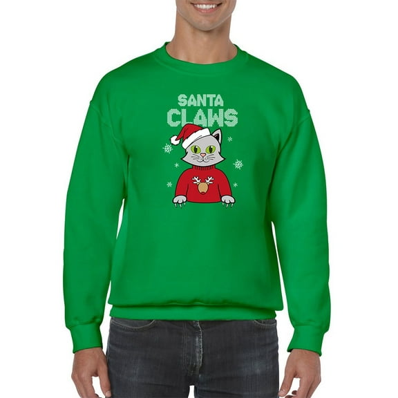 Santa Claws Sweatshirt Men -Smartprints Designs, Male 4X-Large