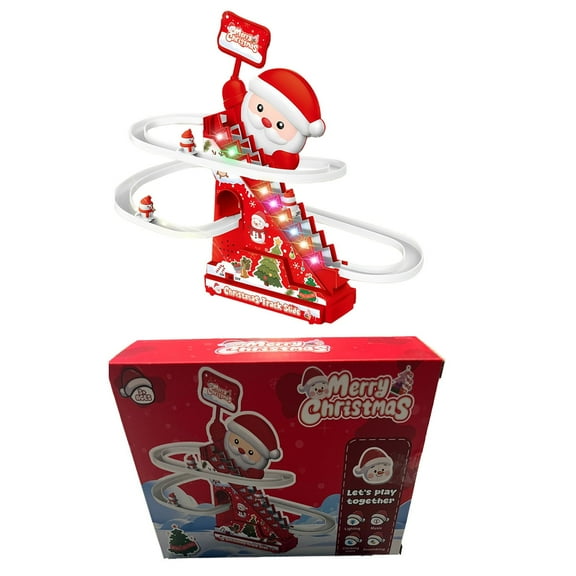 Santa Climbing Toy, Electric Slide Climbing Toys for Automatic Stairs, Christmas Roller Climbing Toys with LED Light and Music for Toddlers Boys Girls