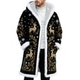 thumbnail image 1 of Santa Coat Men Casual Christmas Cardigan Unisex Open Front Hoodies No Zip Cozy Winter Printed Edge Warm Comfortable Outerwear, 1 of 4