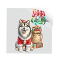 thumbnail image 1 of Santa is Coming Alaskan Malamute Merry Christmas Xmas Noel Truck Tree Cutout Transfer Sticker Alaska Mal Dog Lovers Gifts Transparent Decal Art Decor - 02023, 1 of 5
