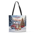 thumbnail image 1 of Santa is Coming Alaskan Malamute Merry Christmas Xmas Noel Truck Tree All Over Print 3D Canvas Tote Bag Alaska Mal Dog Lovers Gifts Reusable Handbag - 02023, 1 of 5