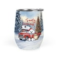thumbnail image 1 of Santa is Coming Bichon Frise Merry Christmas Xmas Noel Truck Tree 12oz Stainless Steel Wine Tumbler Insulated Cup with Lid Bichons Dog Lovers Gifts Idea - 02023, 1 of 5
