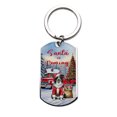 thumbnail image 1 of Santa is Coming Border Collie Merry Christmas Xmas Noel Truck Tree Stainless Steel Keychain Borders Dog Lovers Gifts Idea Collar Charm Tag Keyring - 02023, 1 of 5