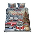 thumbnail image 1 of Santa is Coming British Shorthair Merry Christmas Xmas Noel Truck Tree Quilt Bedding Set Cat Lover Kitten Owner Gifts 1 Blanket Bed Cover 2 Pillowcases - 02023, 1 of 5