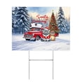 thumbnail image 1 of Santa is Coming British Shorthair Merry Christmas Xmas Noel Truck Tree Yard Sign Cat Lover Kitten Owner Gifts Outdoor Home Lawn Garden Porch Decor - 02023, 1 of 5