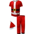 thumbnail image 1 of Secret Santa Men's Dress Like Santa Claus Pajama Set with Hat, 1 of 3