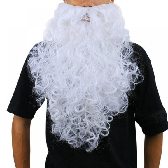 Santa Costume Accessory, Deluxe Long White Santa Claus Beard for Men Women Cosplay Dress up Props