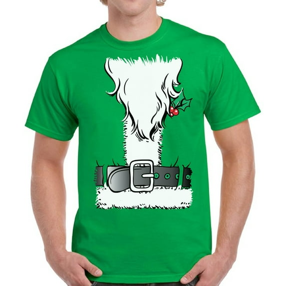 Santa Costume Christmas T Shirt for Men Cotton Merry Christmas - S M L XL 2XL 3XL 4XL 5XL Xmas Graphic Tee - Christmas Holiday Party Tee For Guys Gift