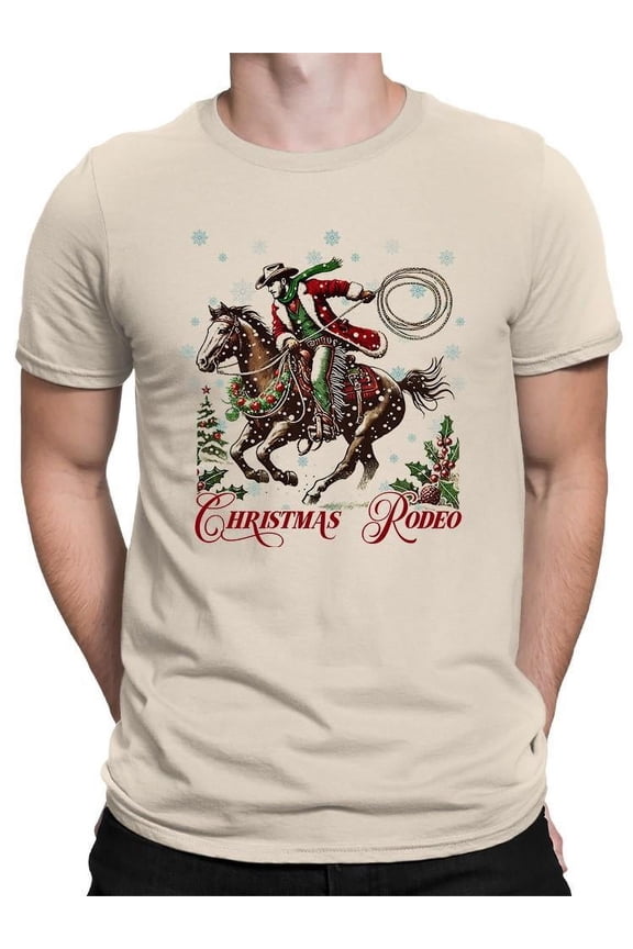 Santa Cowboy Rodeo Festive T-shirt Men's