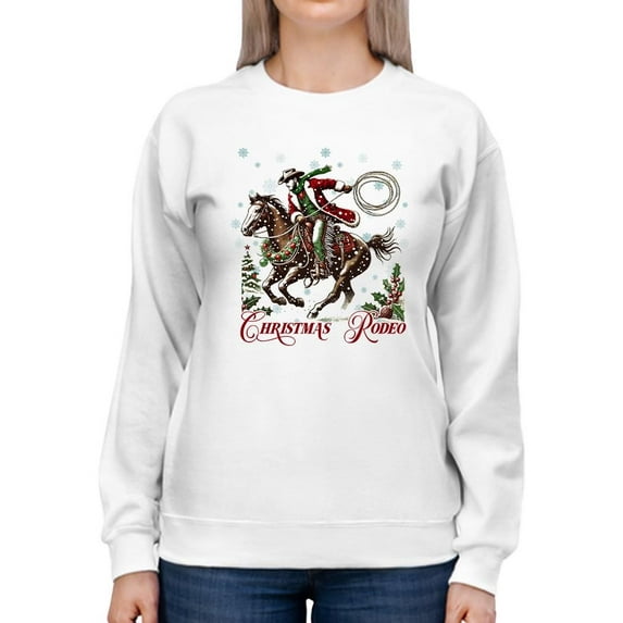 Santa Cowboy Rodeo Festive Women's Sweatshirt