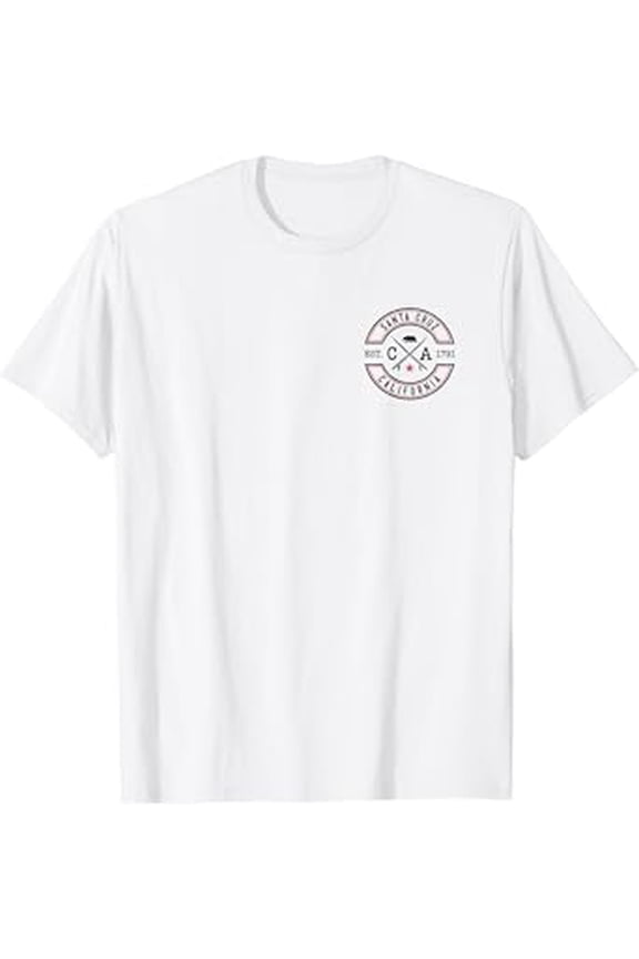 Santa Cruz Beach California CA Retro Surfer Front & Back T-Shirt