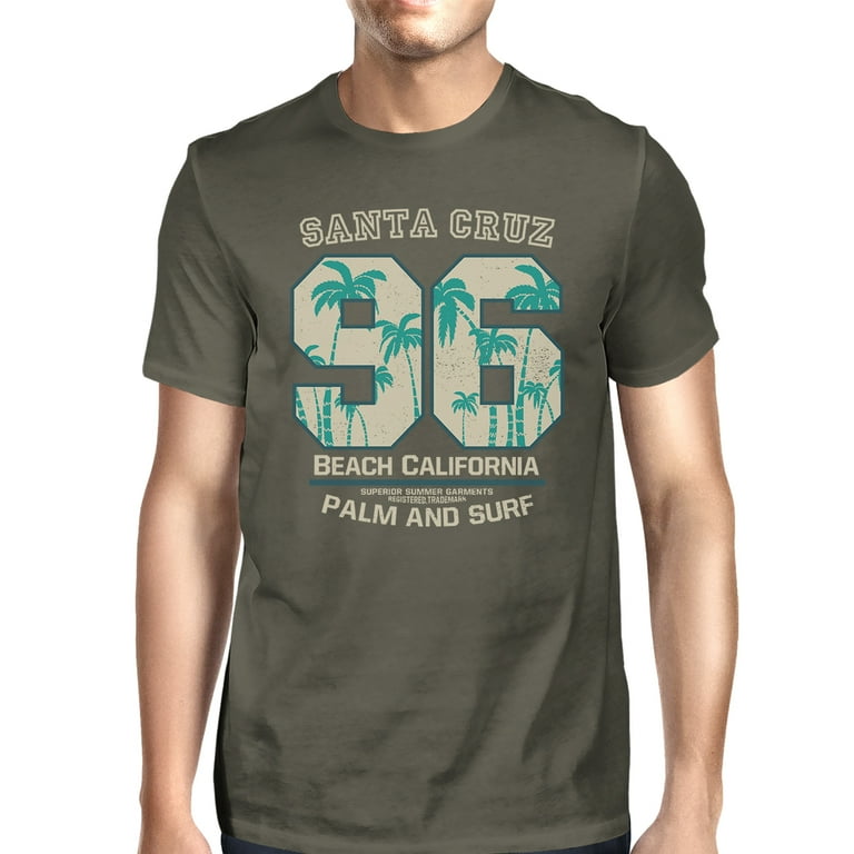 Santa Cruz Beach California Mens Dark Gray Crewneck Summer T Shirt