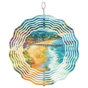 Santa Cruz California Boardwalk 3D Wind Spinner Stainless Steel Yard Decor Surf Culture Souvenir Gift