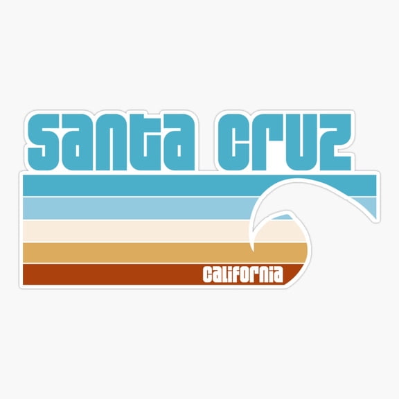 Santa Cruz California Retro Wave Sticker