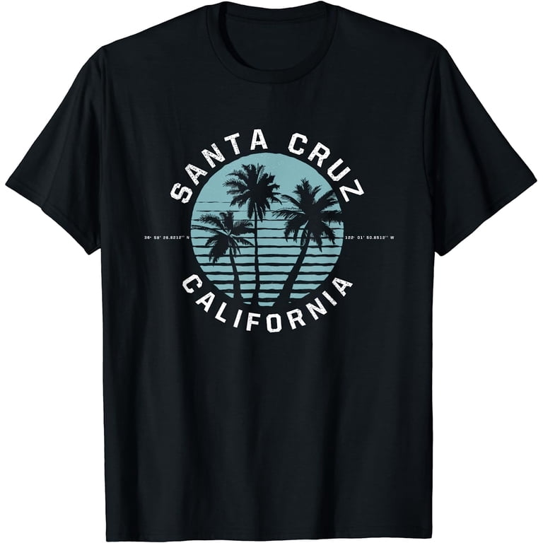 Santa Cruz California Sunset 70s 80s Surfer Summer Sun T-Shirt 