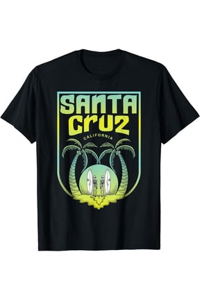 Santa Cruz California Surfing Skeleton Design - Surfers T-Shirt