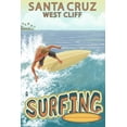 thumbnail image 1 of Santa Cruz, California, West Cliff Surfer Scene (9x12 Wall Art Print, Home Decor), 1 of 3