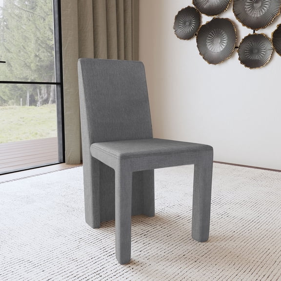 Santa Cruz Grey Velvet Upholstered Dining Side Chair (Set of 2)