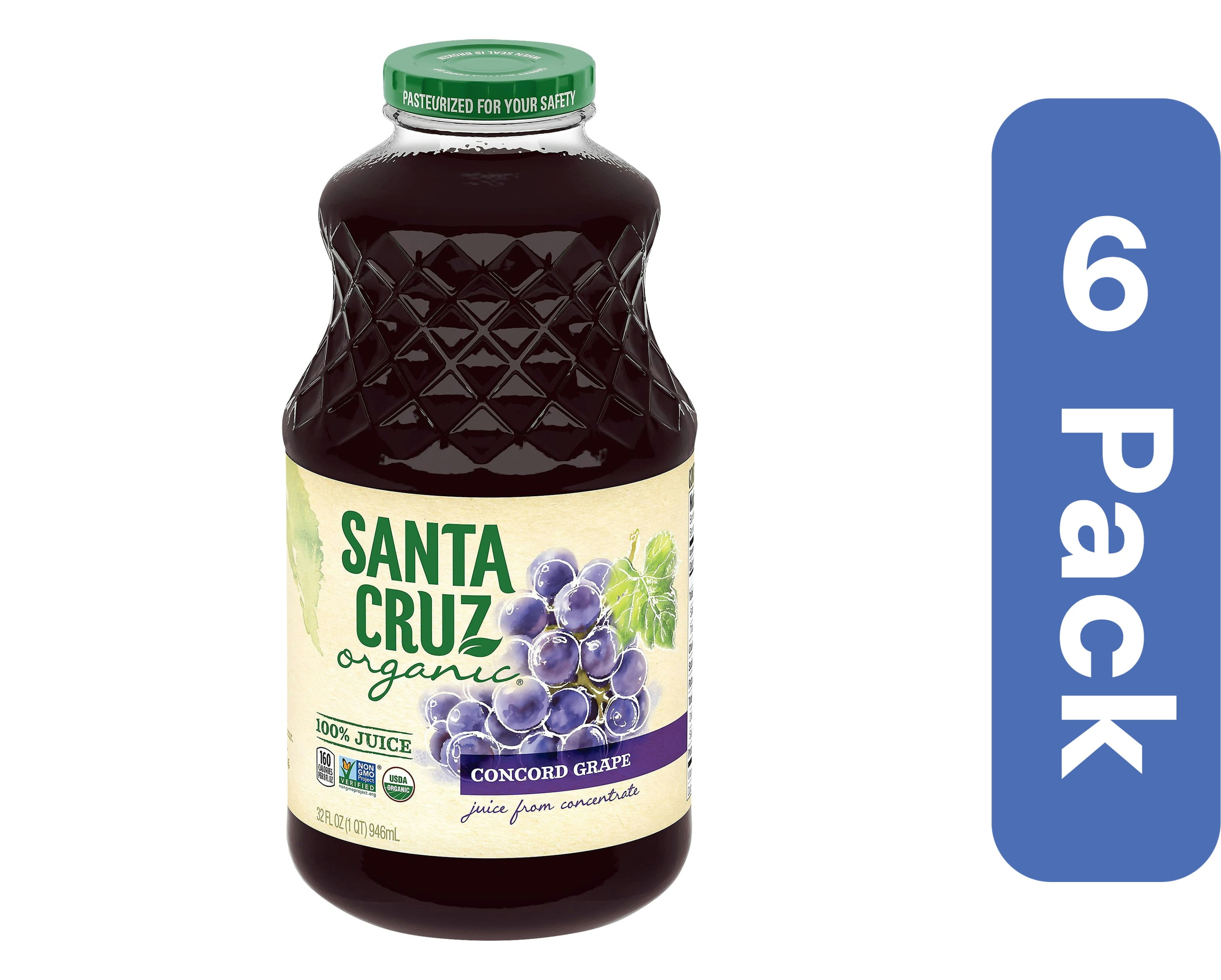 Santa Cruz Juice Grape Concord 32 oz (Pack Of 6)