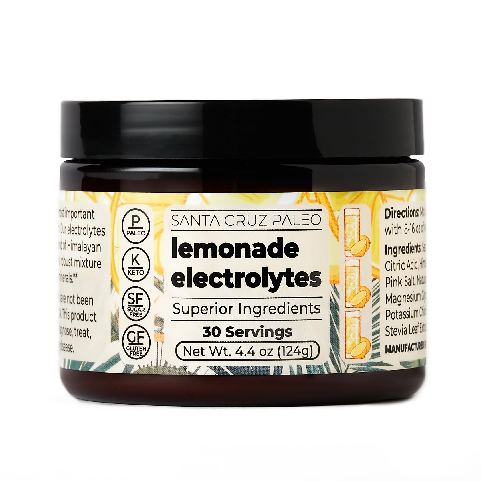 Santa Cruz Lemonade Electrolyte Powder Himalayan Pink Salt, Sea Salt