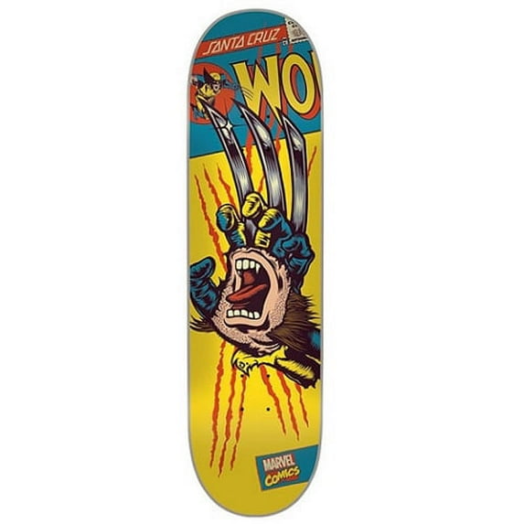 Santa Cruz Marvel Wolverine Skate Deck Yellow 8.25