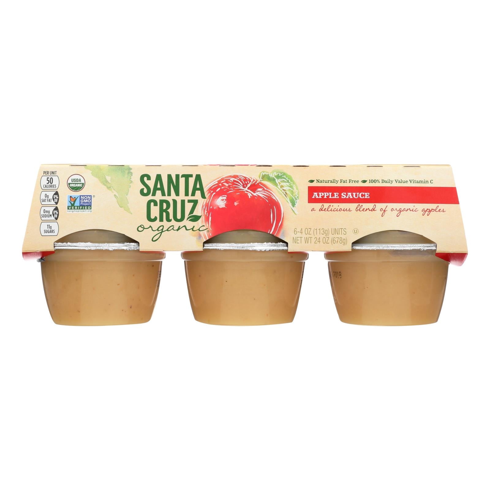 Santa Cruz Organic Apple Sauce 4 oz Each